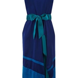 Karen Millen Satin Colourblock Dress